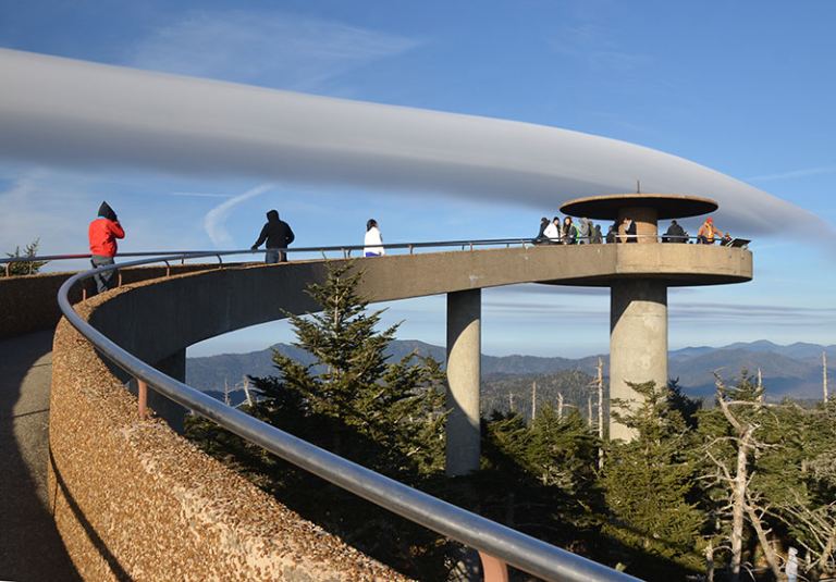 Clingmans Dome Tower In The Great Smoky Mountains National Park